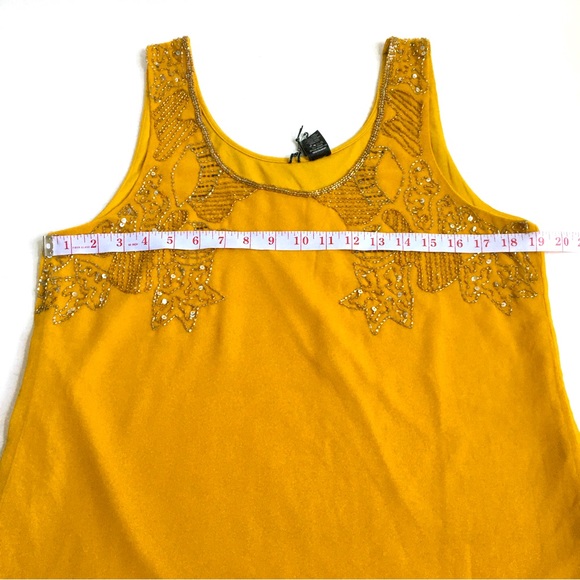 BKE Embellished Sleeveless Tank Top Yellow Gold Size Large - Picture 14 of 17